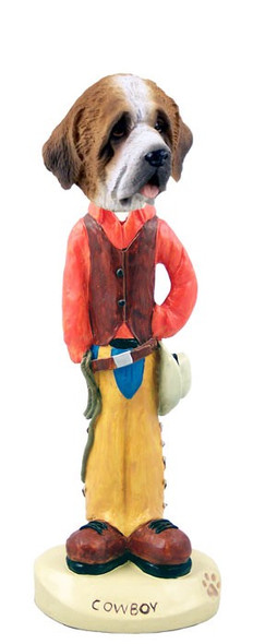 Rough Coat Saint Bernard Cowboy Doogie Collectible Dog Figurine