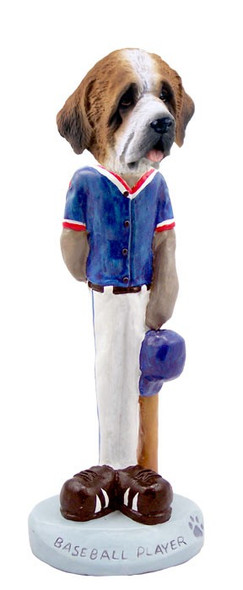 Rough Coat Saint Bernard Baseball Doogie Collectible Dog Figurine