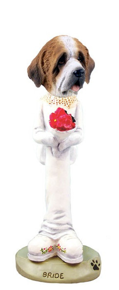 Rough Coat Saint Bernard Bride Doogie Collectible Dog Figurine