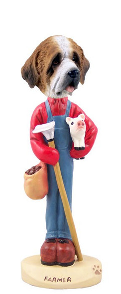 Rough Coat Saint Bernard Farmer Doogie Collectible Dog Figurine