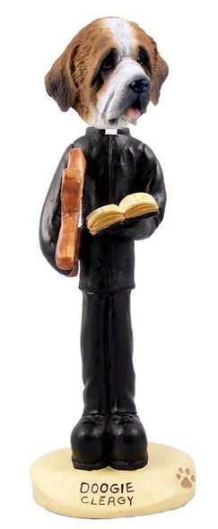 Rough Coat Saint Bernard Clergy Doogie Collectible Dog Figurine