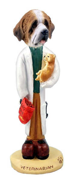 Rough Coat Saint Bernard Veterinarian Doogie Collectible Dog Figurine