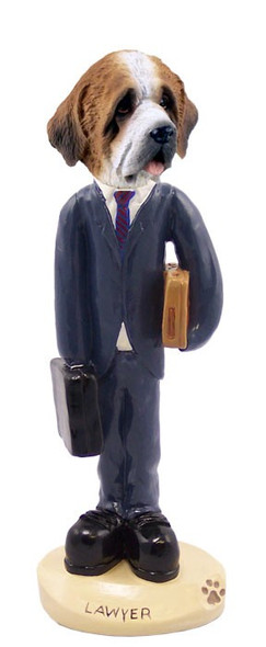 Rough Coat Saint Bernard Lawyer Doogie Collectible Dog Figurine
