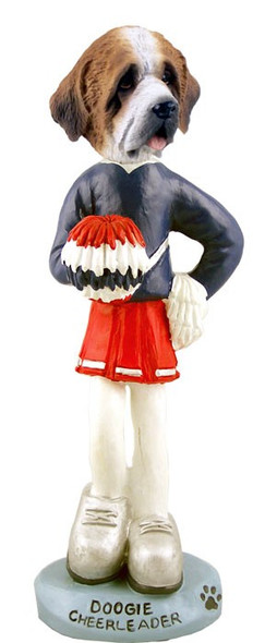 Rough Coat Saint Bernard Cheerleader Doogie Collectible Dog Figurine