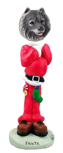 Keeshond Santa Doogie Collectible Dog Figurine
