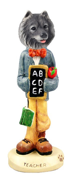 Keeshond Teacher Doogie Collectible Dog Figurine