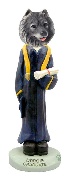 Keeshond Graduate Doogie Collectible Dog Figurine