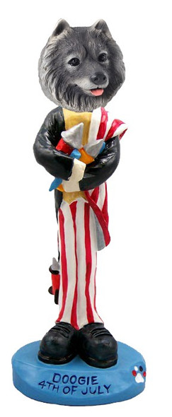 Keeshond 4th of July Doogie Collectible Dog Figurine