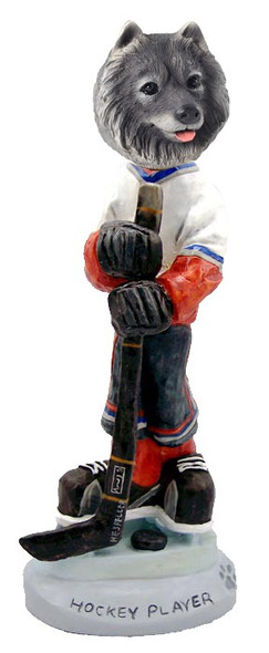 Keeshond Hockey Player Doogie Collectible Dog Figurine