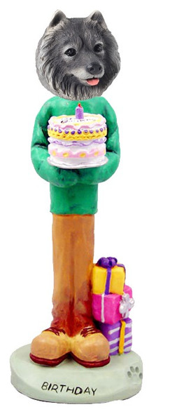 Keeshond Birthday Doogie Collectible Dog Figurine