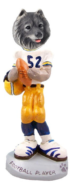Keeshond Football Player Doogie Collectible Dog Figurine
