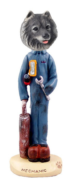Keeshond Mechanic Doogie Collectible Dog Figurine