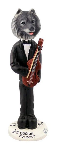 Keeshond Violinist Doogie Collectible Dog Figurine