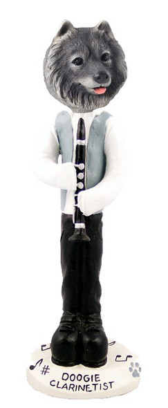 Keeshond Clarinetist Doogie Collectible Dog Figurine