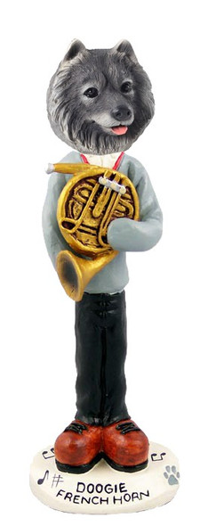 Keeshond French Horn Doogie Collectible Dog Figurine