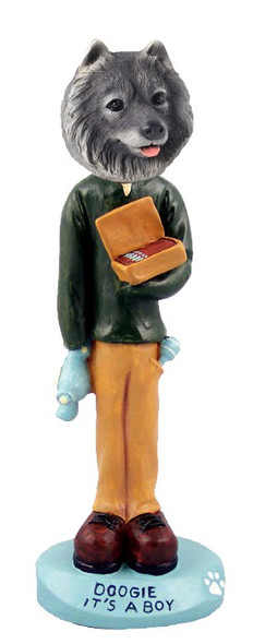 Keeshond It's a Boy Doogie Collectible Dog Figurine