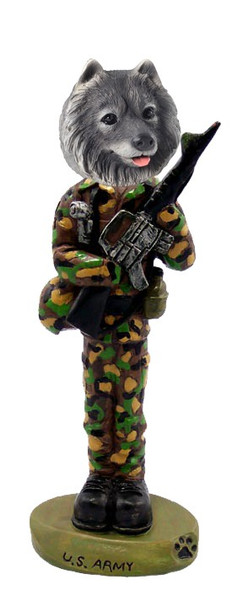 Keeshond U S Army Doogie Collectible Dog Figurine