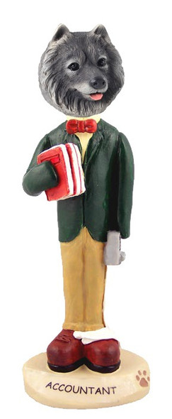 Keeshond Accountant Doogie Collectible Dog Figurine