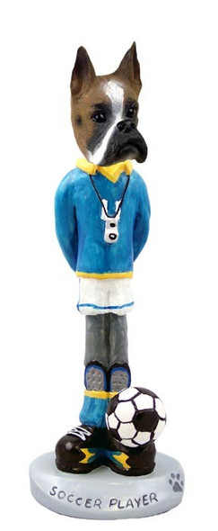 Boxer Soccer Doogie Collectible Dog Figurine