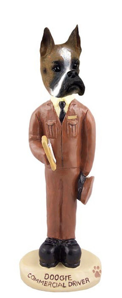 Boxer Commercial Driver Doogie Collectible Dog Figurine