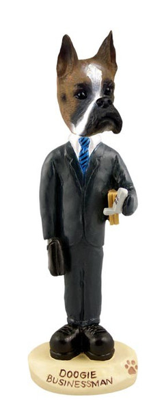 Boxer Businessman Doogie Collectible Dog Figurine