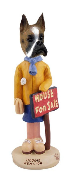 Boxer Female Realtor Doogie Collectible Dog Figurine