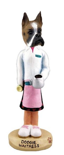 Boxer Waitress Doogie Collectible Dog Figurine