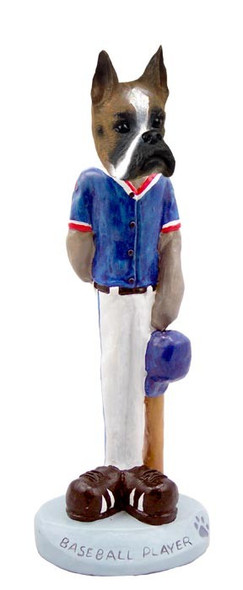 Boxer Baseball Player Doogie Collectible Dog Figurine