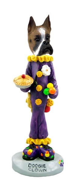 Boxer Clown Doogie Collectible Dog Figurine