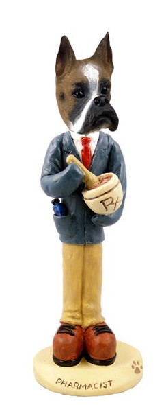 Boxer Pharmacist Doogie Collectible Dog Figurine