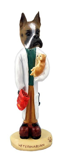 Boxer Veterinarian Doogie Collectible Dog Figurine