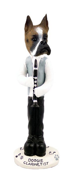 Boxer Clarinetist Doogie Collectible Dog Figurine