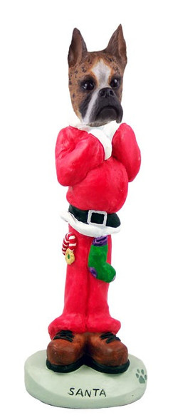 Brindle Boxer Santa Doogie Collectible Dog Figurine