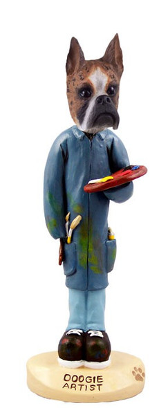 Brindle Boxer Artist Doogie Collectible Dog Figurine