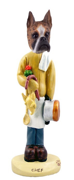 Brindle Boxer Chef Doogie Collectible Dog Figurine