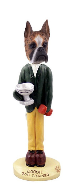 Brindle Boxer Trainer Doogie Collectible Dog Figurine