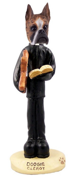 Brindle Boxer Clergy Doogie Collectible Dog Figurine