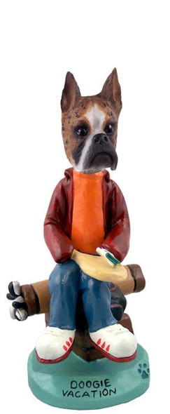 Brindle Boxer Vacation Doogie Collectible Dog Figurine