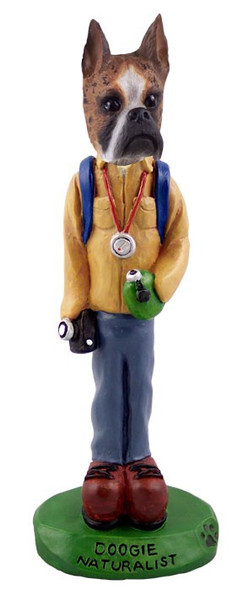 Brindle Boxer Naturalist Doogie Collectible Dog Figurine