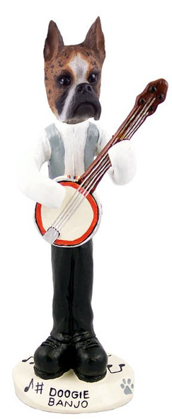 Brindle Boxer Banjo Doogie Collectible Dog Figurine
