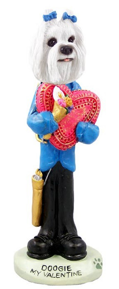 Maltese Valentine Doogie Collectible Dog Figurine