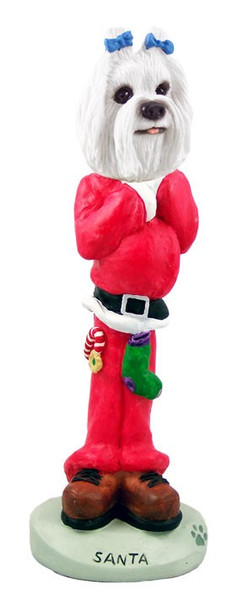 Maltese Santa Doogie Collectible Dog Figurine