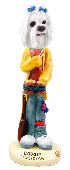 Maltese Musician Doogie Collectible Dog Figurine