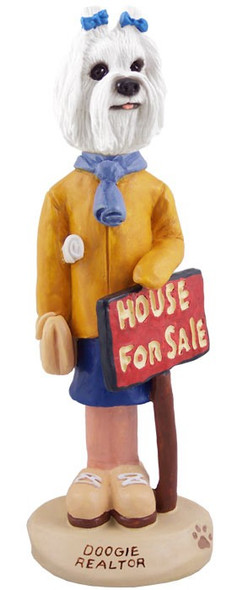Maltese Female Realtor Doogie Collectible Dog Figurine