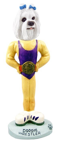 Maltese Wrestler Doogie Collectible Dog Figurine