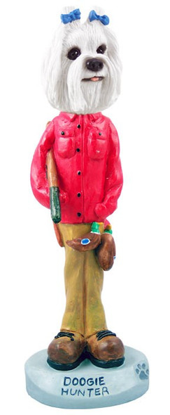 Maltese Hunter Doogie Collectible Dog Figurine