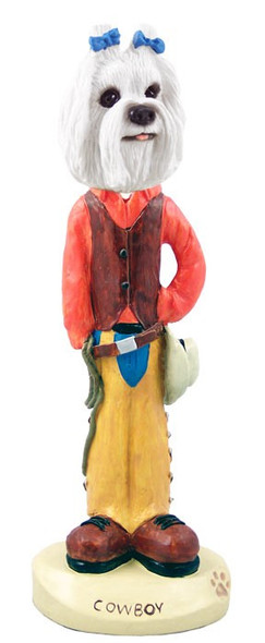 Maltese Cowboy Doogie Collectible Dog Figurine