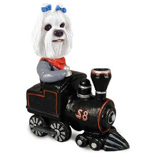 Maltese Train Doogie Collectible Dog Figurine