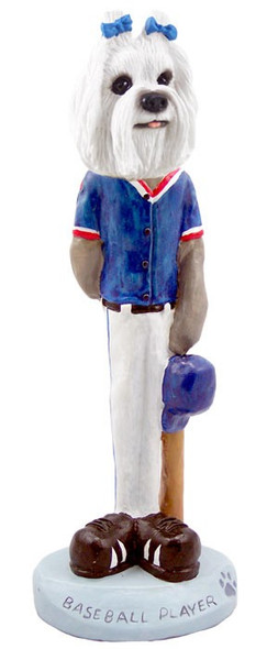 Maltese Baseball Doogie Collectible Dog Figurine