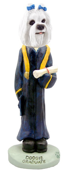Maltese Graduate Doogie Collectible Dog Figurine